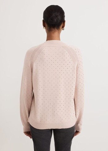 Phase Eight Tala Hotfix Knitwear Pink Canada | GEOIKU-320